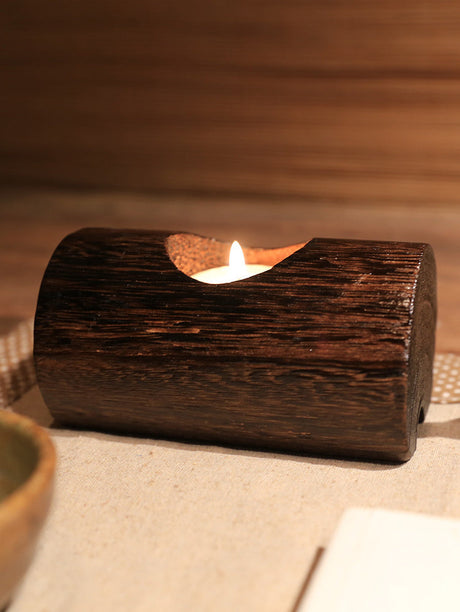 PAULOWNIA Zorion Elegant Rustic Candlestick Holder from PAULOWNIA