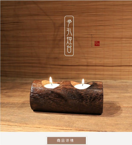 PAULOWNIA Zorion Elegant Rustic Candlestick Holder from PAULOWNIA
