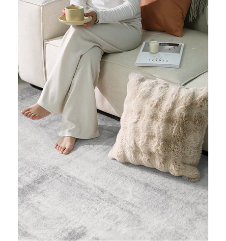 PIXEL Marazion Plush Luxe Grey Area Carpet from PIXEL