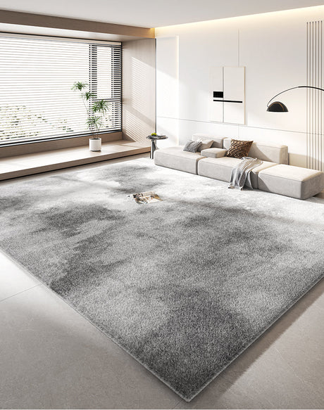 PIXEL Marazion Plush Luxe Grey Area Carpet from PIXEL