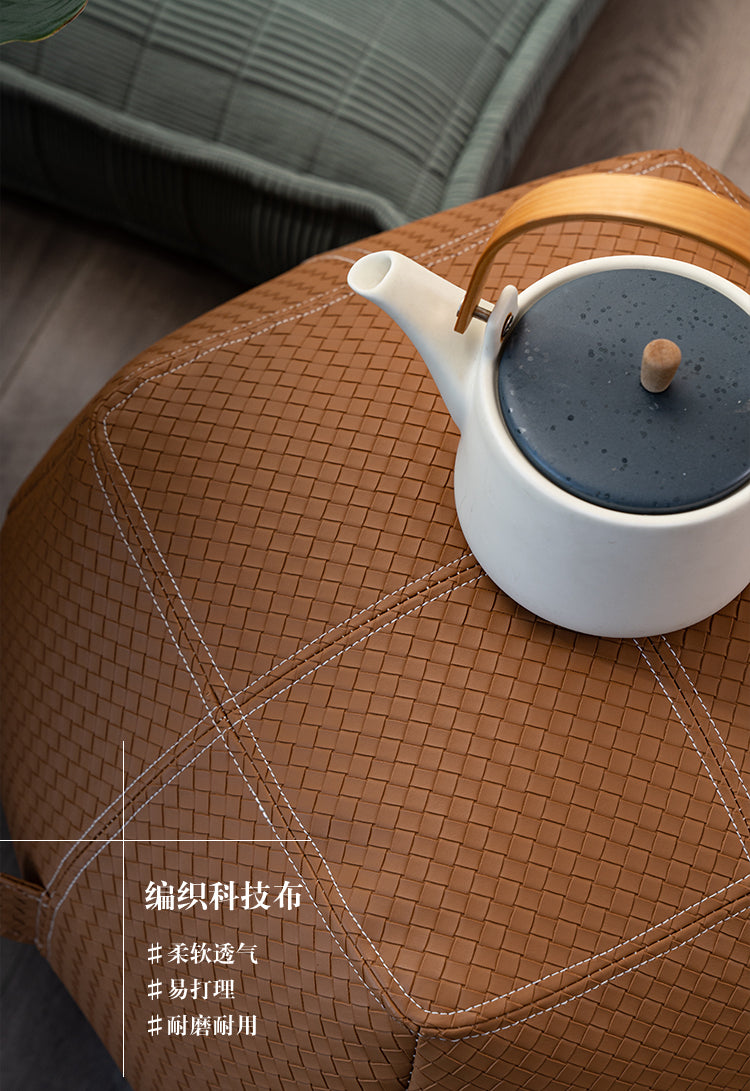 PULI Akihira Cozy Leather Pouf Bean Bag Stool from PULI