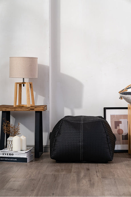 PULI Akihira Cozy Leather Pouf Bean Bag Stool from PULI