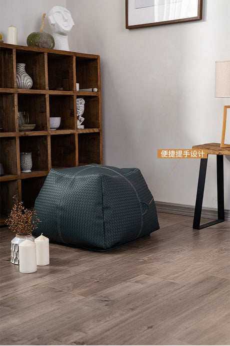 PULI Akihira Cozy Leather Pouf Bean Bag Stool from PULI