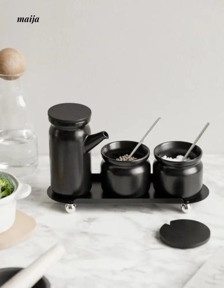 High Temperature Resistant Ceramic Seasoning Jar Set with Lid from maija