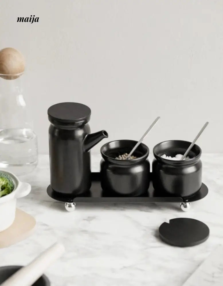 High Temperature Resistant Ceramic Seasoning Jar Set with Lid from maija