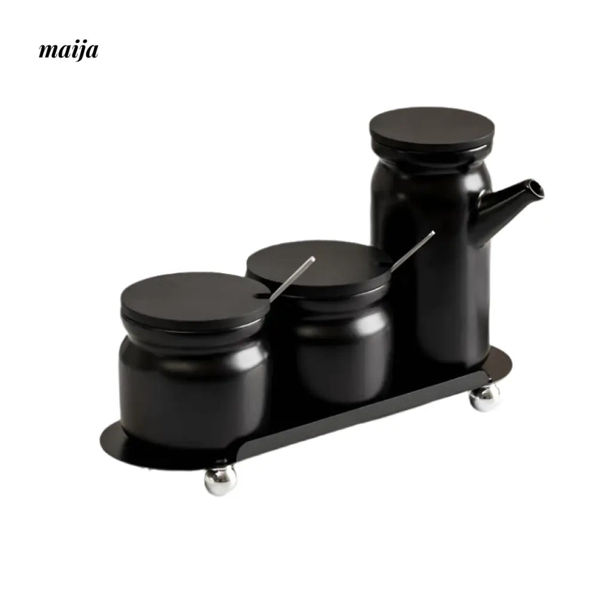High Temperature Resistant Ceramic Seasoning Jar Set with Lid from maija