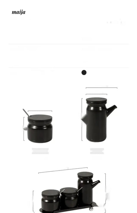 High Temperature Resistant Ceramic Seasoning Jar Set with Lid from maija