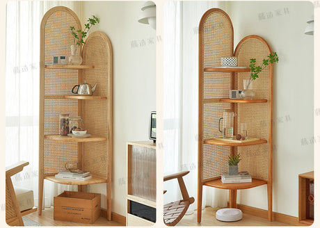 RATTAN FURNITURE Akihabara Vibrant Solid Wood Corner Rack from RATTAN FURNITURE