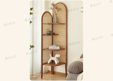 RATTAN FURNITURE Akihabara Vibrant Solid Wood Corner Rack from RATTAN FURNITURE