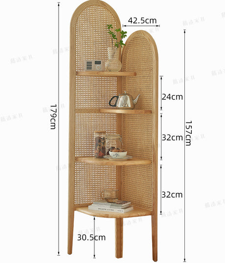 RATTAN FURNITURE Akihabara Vibrant Solid Wood Corner Rack from RATTAN FURNITURE