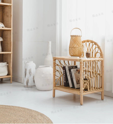 RATTAN FURNITURE Akihiko Rustic Handcrafted Storage Rack from RATTAN FURNITURE