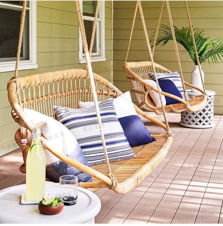 RATTAN FURNITURE Akihiro Cozy Double Cradle Hanging Basket from RATTAN FURNITURE