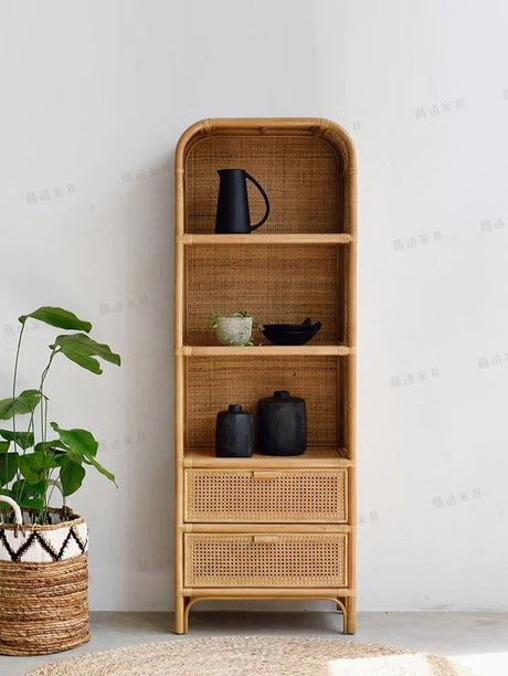 RATTAN FURNITURE Akira Elegant Minimalist Bookshelf Storage System from RATTAN FURNITURE