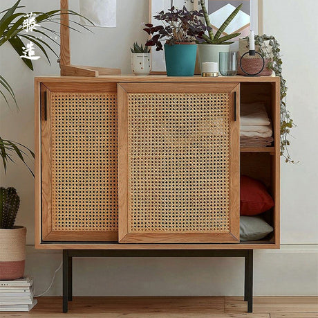 RATTAN FURNITURE Aoki Minimalist Solid Wood Shoe Cabinet from RATTAN FURNITURE