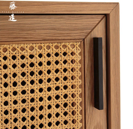 RATTAN FURNITURE Aoki Minimalist Solid Wood Shoe Cabinet from RATTAN FURNITURE