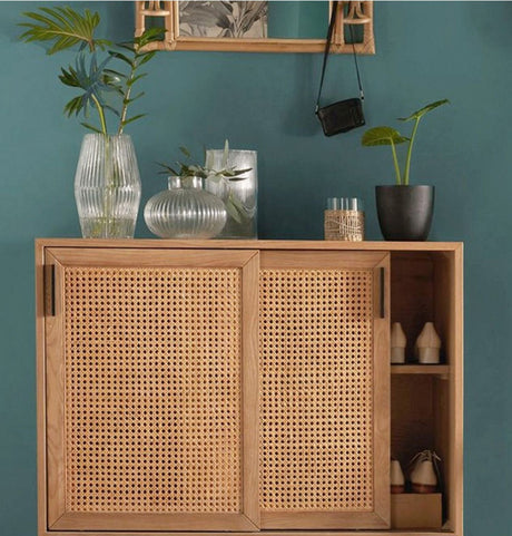 RATTAN FURNITURE Aoki Minimalist Solid Wood Shoe Cabinet from RATTAN FURNITURE