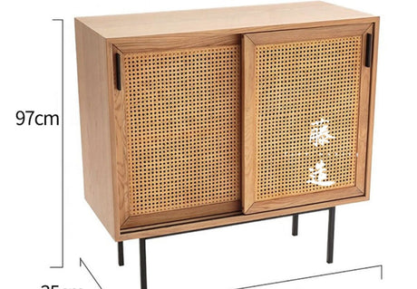 RATTAN FURNITURE Aoki Minimalist Solid Wood Shoe Cabinet from RATTAN FURNITURE
