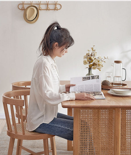 RATTAN FURNITURE Aragon Wooden Compact Nordic Oak Dining Set from RATTAN FURNITURE