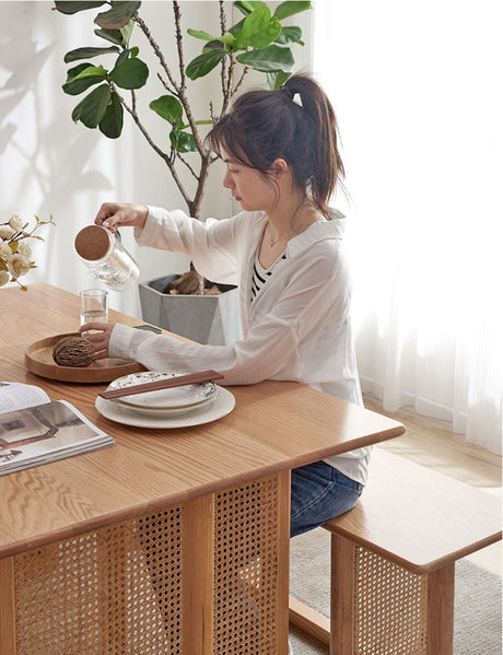RATTAN FURNITURE Aragon Wooden Compact Nordic Oak Dining Set from RATTAN FURNITURE