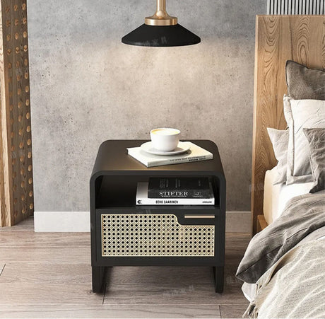 RATTAN FURNITURE Athenian Cushioned Solid Wood Nightstand from RATTAN FURNITURE