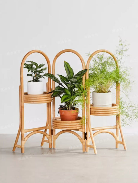 RATTAN FURNITURE Eloise Retro Creative Folding Rack Plant Stand from RATTAN FURNITURE