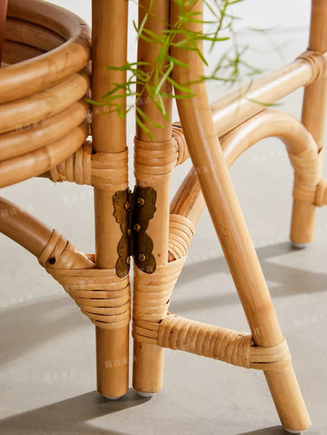 RATTAN FURNITURE Eloise Retro Creative Folding Rack Plant Stand from RATTAN FURNITURE