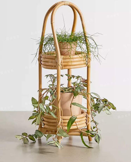 RATTAN FURNITURE Eloise Retro Creative Folding Rack Plant Stand from RATTAN FURNITURE