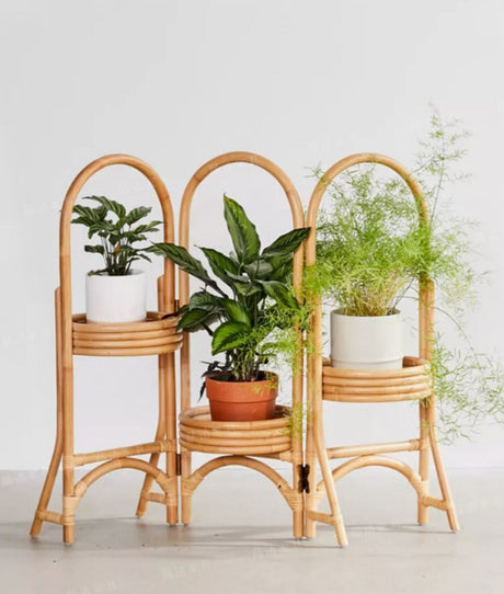RATTAN FURNITURE Eloise Retro Creative Folding Rack Plant Stand from RATTAN FURNITURE