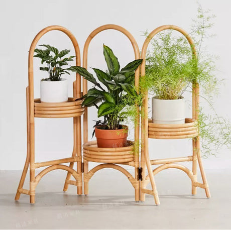 RATTAN FURNITURE Eloise Retro Creative Folding Rack Plant Stand from RATTAN FURNITURE