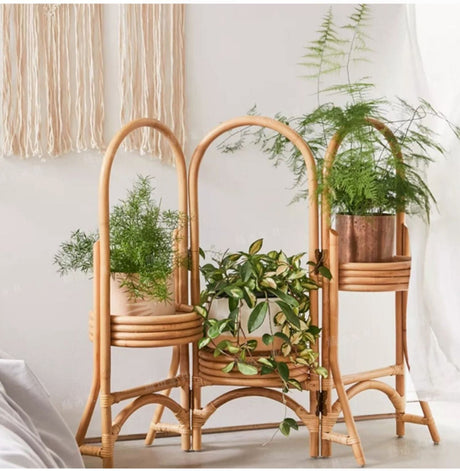 RATTAN FURNITURE Eloise Retro Creative Folding Rack Plant Stand from RATTAN FURNITURE