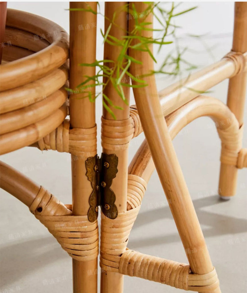 RATTAN FURNITURE Eloise Retro Creative Folding Rack Plant Stand from RATTAN FURNITURE