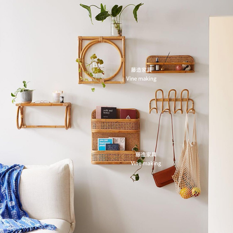 RATTAN FURNITURE Emilia Vintage Handmade Shelf Decor from RATTAN FURNITURE