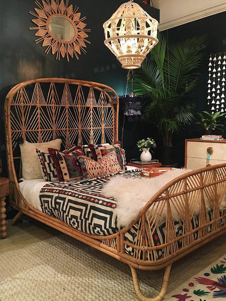 RATTAN FURNITURE Hokkaido Elegant Double Bed Rattan Wood from RATTAN FURNITURE