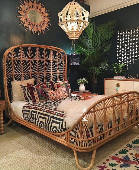 RATTAN FURNITURE Hokkaido Elegant Double Bed Rattan Wood from RATTAN FURNITURE