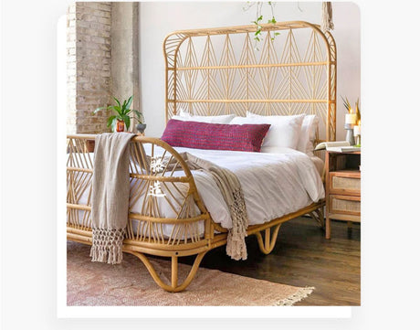 RATTAN FURNITURE Hokkaido Elegant Double Bed Rattan Wood from RATTAN FURNITURE