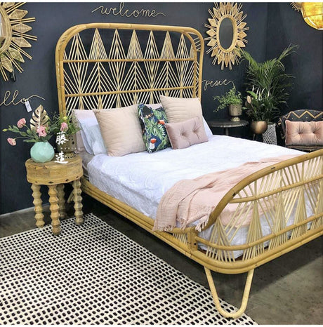 RATTAN FURNITURE Hokkaido Elegant Double Bed Rattan Wood from RATTAN FURNITURE
