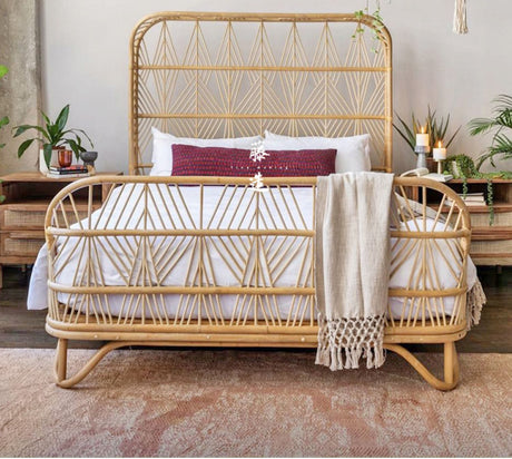 RATTAN FURNITURE Hokkaido Elegant Double Bed Rattan Wood from RATTAN FURNITURE