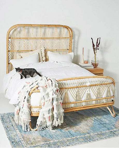 RATTAN FURNITURE Hokkaido Elegant Double Bed Rattan Wood from RATTAN FURNITURE