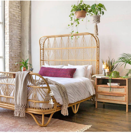 RATTAN FURNITURE Hokkaido Elegant Double Bed Rattan Wood from RATTAN FURNITURE