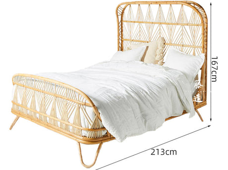 RATTAN FURNITURE Hokkaido Elegant Double Bed Rattan Wood from RATTAN FURNITURE