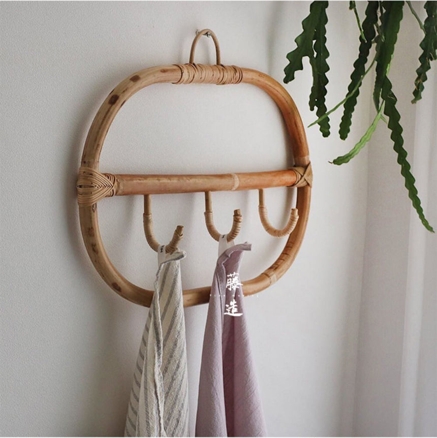 RATTAN FURNITURE Inesique Handcrafted Wall Shelf Storage Hook from RATTAN FURNITURE