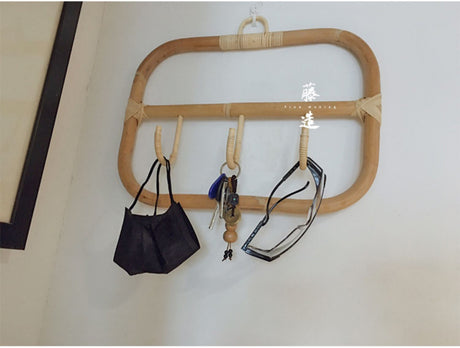 RATTAN FURNITURE Inesique Handcrafted Wall Shelf Storage Hook from RATTAN FURNITURE