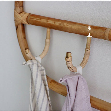 RATTAN FURNITURE Inesique Handcrafted Wall Shelf Storage Hook from RATTAN FURNITURE