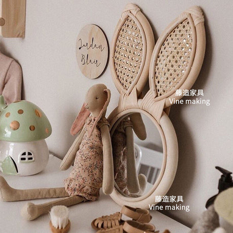 RATTAN FURNITURE Isla Bunny Whimsical Bear Mirror Decor from RATTAN FURNITURE