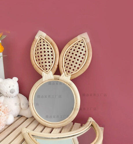 RATTAN FURNITURE Isla Bunny Whimsical Bear Mirror Decor from RATTAN FURNITURE