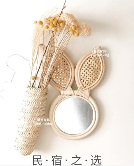 RATTAN FURNITURE Isla Bunny Whimsical Bear Mirror Decor from RATTAN FURNITURE