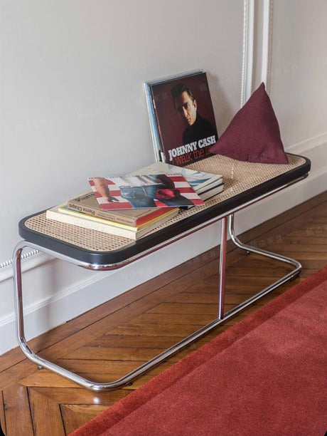 RATTAN FURNITURE Isola Retro Stainless Steel Shoe Stool from RATTAN FURNITURE