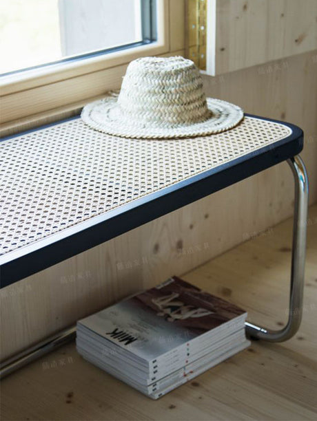 RATTAN FURNITURE Isola Retro Stainless Steel Shoe Stool from RATTAN FURNITURE