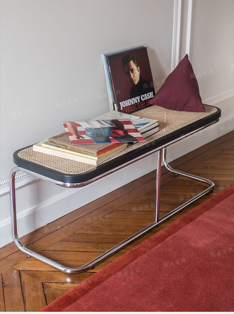 RATTAN FURNITURE Isola Retro Stainless Steel Shoe Stool from RATTAN FURNITURE