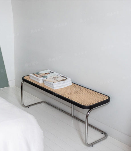 RATTAN FURNITURE Isola Retro Stainless Steel Shoe Stool from RATTAN FURNITURE